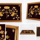 Gold-Framed Lotus Embroidery Product Collage