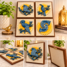 Handcrafted Blue Bird Wall Art Collection